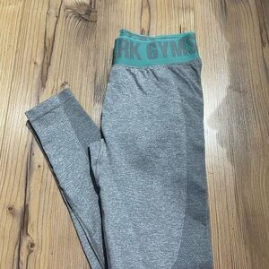 Gymshark Gray and Teal Kids Leggings